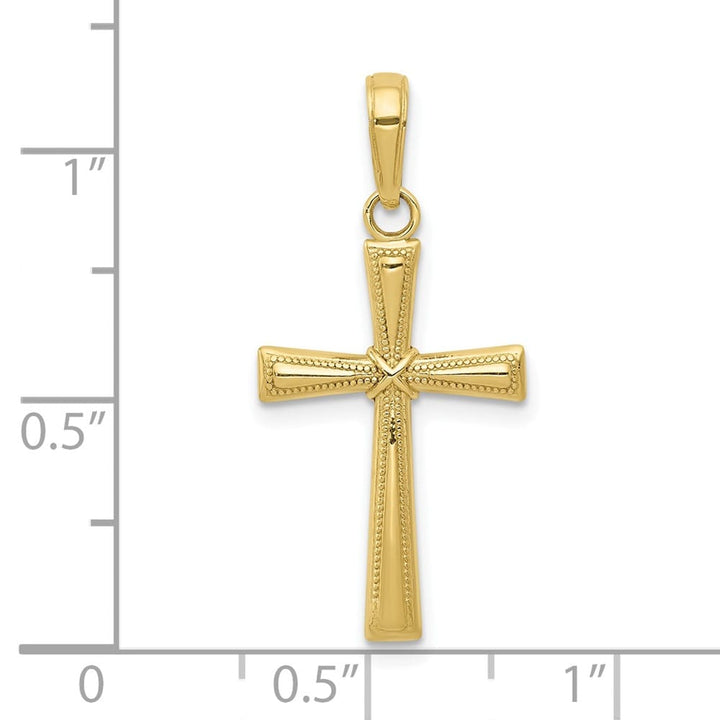 10K Yellow Gold Solid Polished D.C. Large X Center Latin Cross Pendant