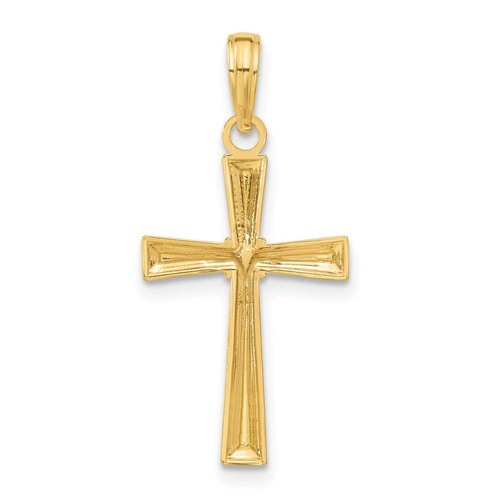 10K Yellow Gold Solid Polished D.C. Large X Center Latin Cross Pendant