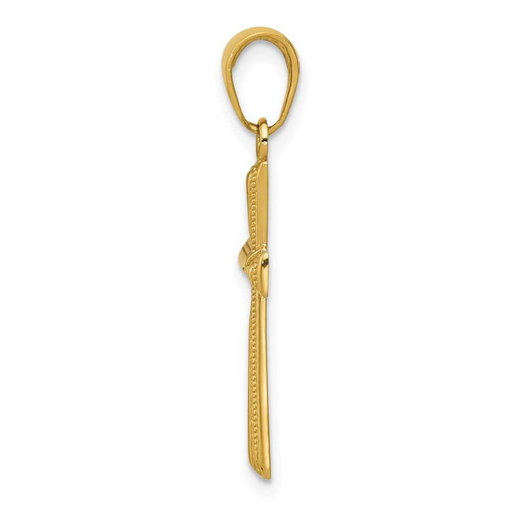 10K Yellow Gold Solid Polished D.C. Large X Center Latin Cross Pendant