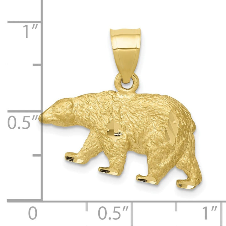 10K Yellow Gold Solid Polished D.C. Medium Bear Pendant