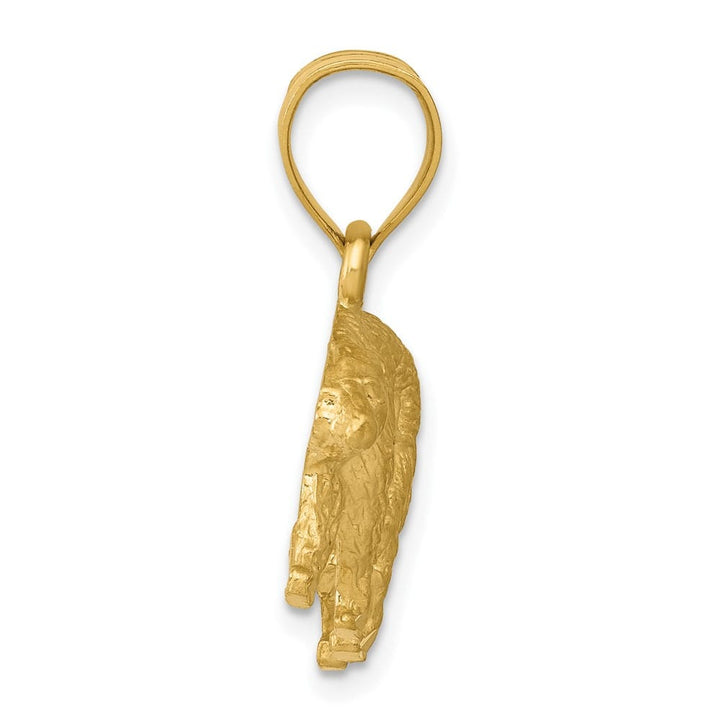 10K Yellow Gold Solid Polished D.C. Medium Bear Pendant