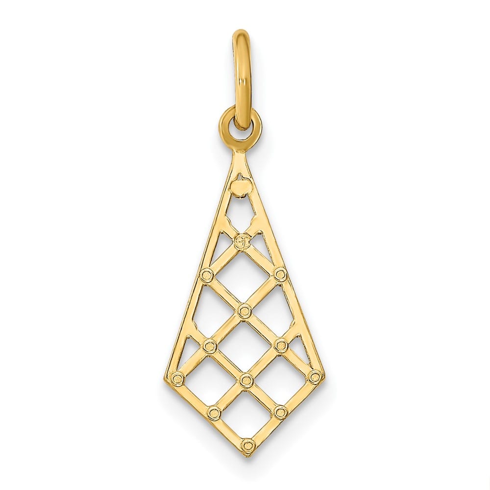 10K Yellow Gold Solid Polished D.C. Medium Criss-Cross Charm