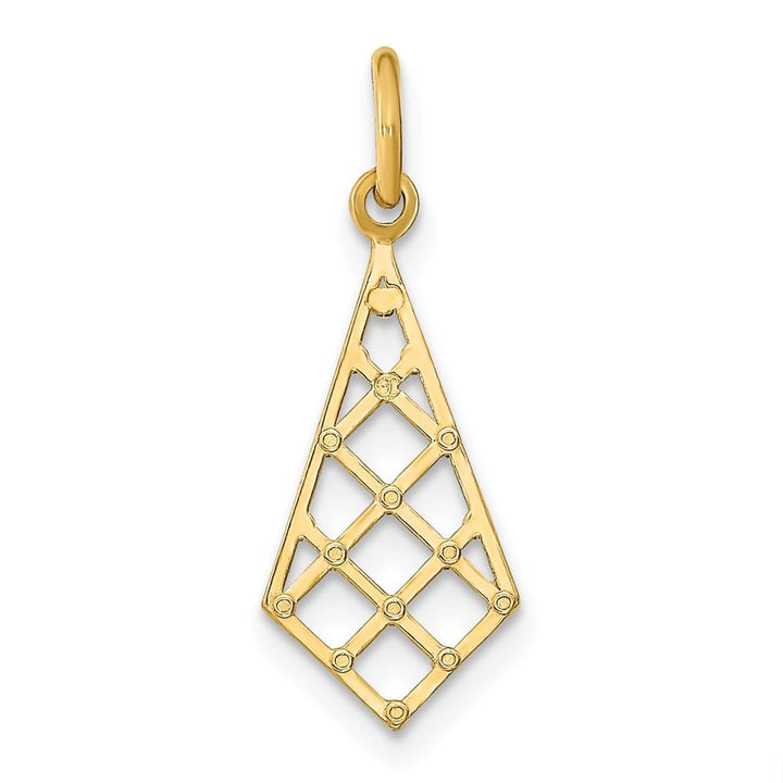 10K Yellow Gold Solid Polished D.C. Medium Criss-Cross Charm