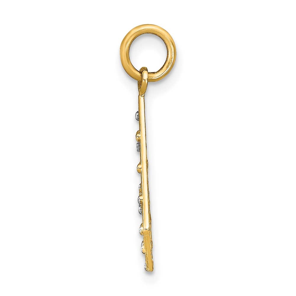 10K Yellow Gold Solid Polished D.C. Medium Criss-Cross Charm