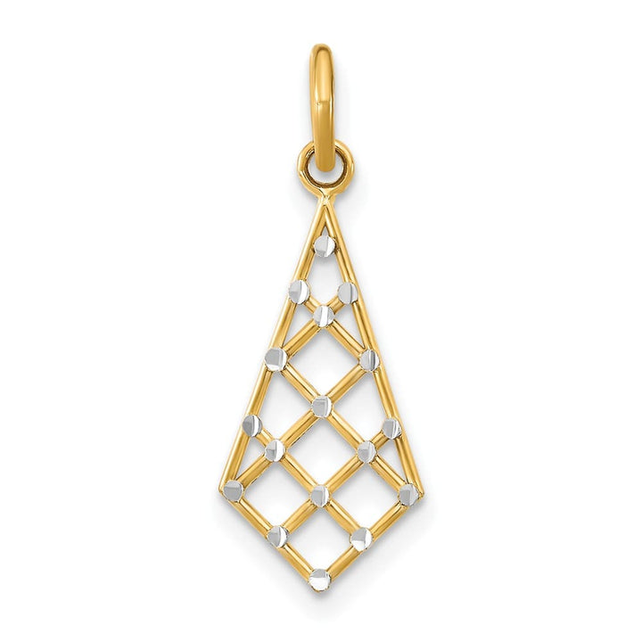 10K Yellow Gold Solid Polished D.C. Medium Criss-Cross Charm