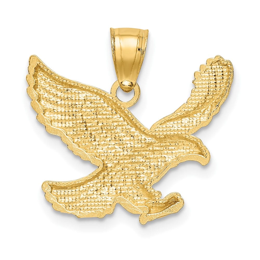 10K Yellow Gold Solid Polished D.C. Medium Eagle Pendant