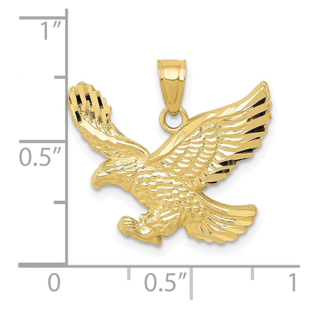 10K Yellow Gold Solid Polished D.C. Medium Eagle Pendant