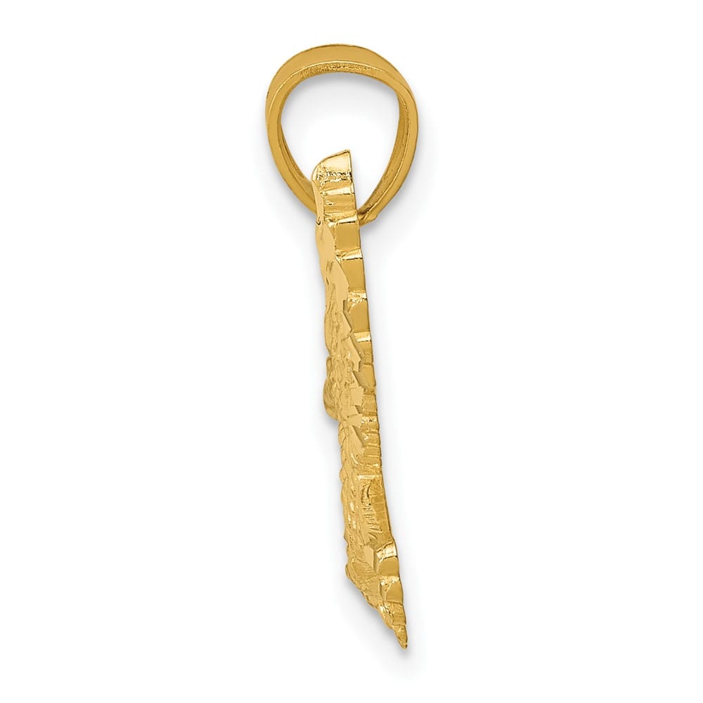 10K Yellow Gold Solid Polished D.C. Medium Eagle Pendant