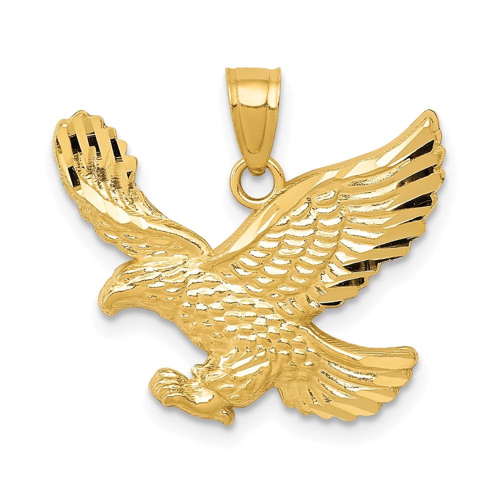 10K Yellow Gold Solid Polished D.C. Medium Eagle Pendant