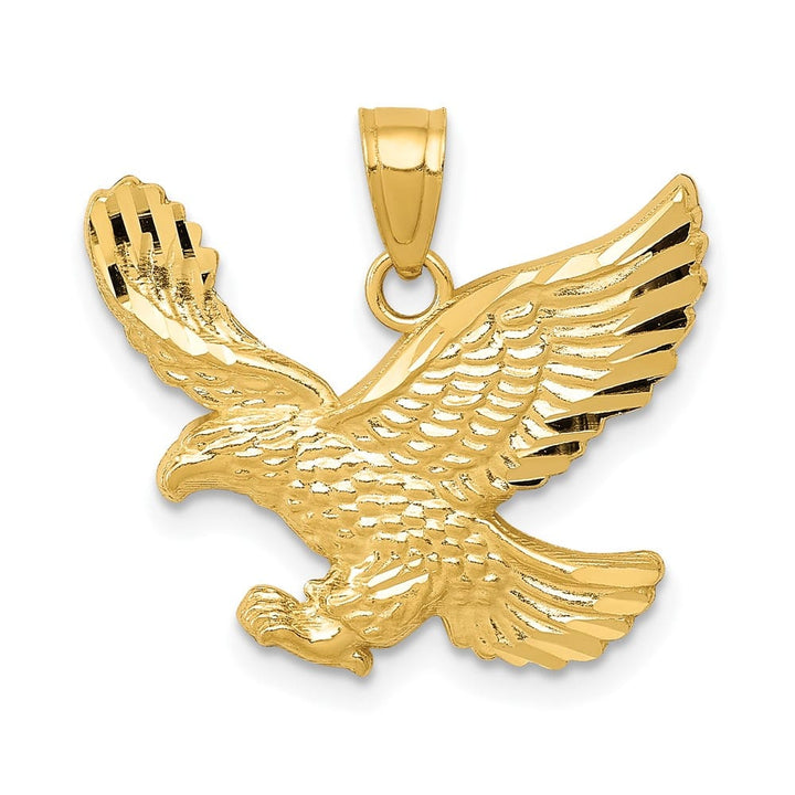 10K Yellow Gold Solid Polished D.C. Medium Eagle Pendant