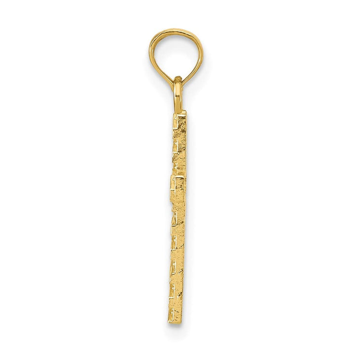 10K Yellow Gold Solid Polished D.C. Medium Latin Cross Pendant