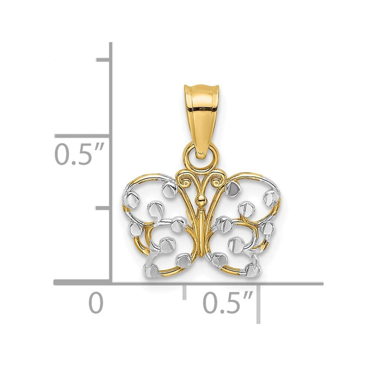 10K Yellow Gold Solid Polished D.C. Small Butterfly Charm