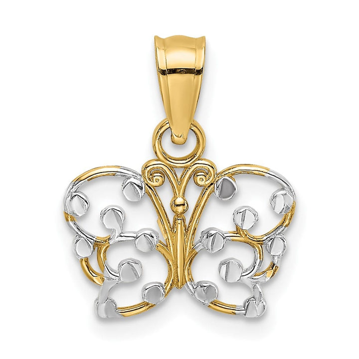 10K Yellow Gold Solid Polished D.C. Small Butterfly Charm