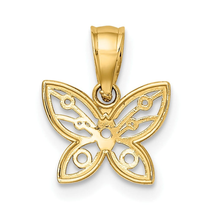 10K Yellow Gold Solid Polished D.C. Small Butterfly Charm