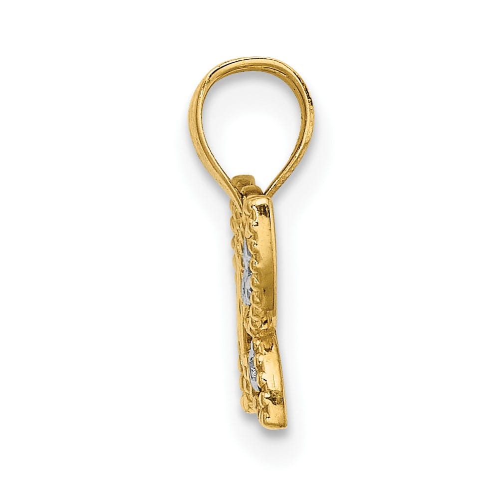 10K Yellow Gold Solid Polished D.C. Small Butterfly Charm