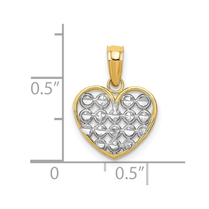 10K Yellow Gold Solid Polished D.C. Small Heart Charm