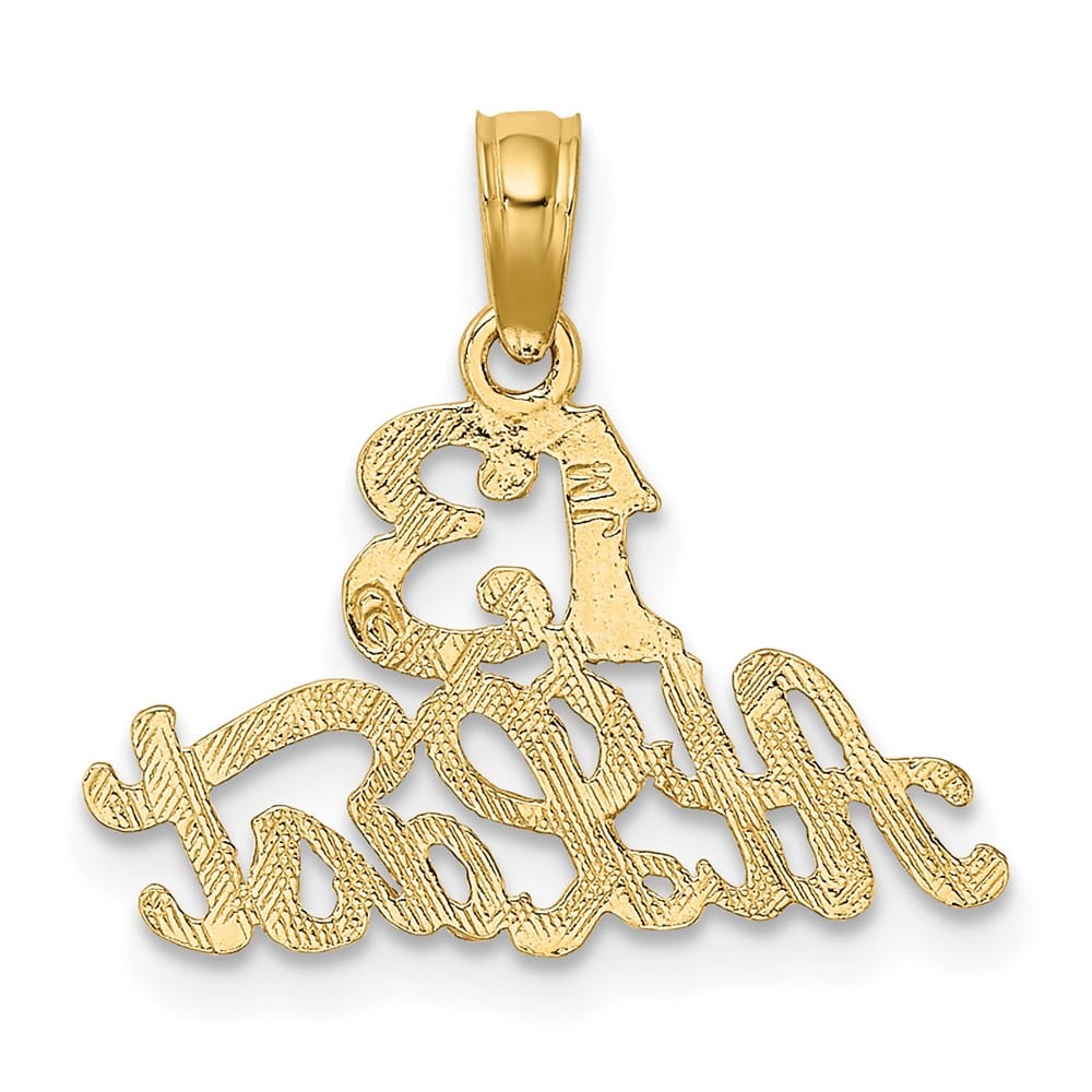 10K Yellow Gold Solid Polished Extra Large 13 at Last Pendant