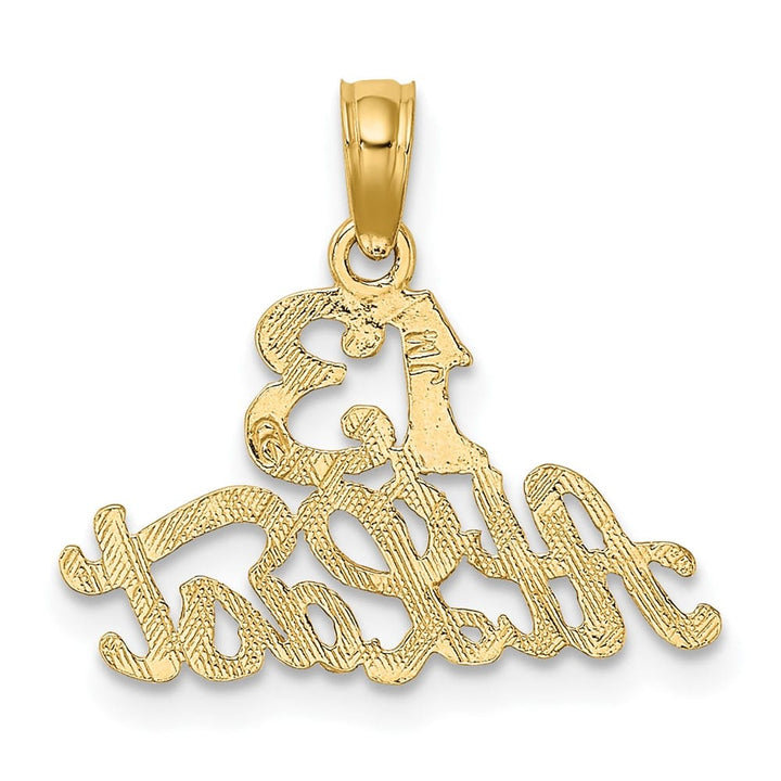 10K Yellow Gold Solid Polished Extra Large 13 at Last Pendant