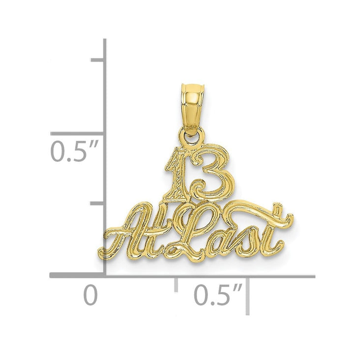 10K Yellow Gold Solid Polished Extra Large 13 at Last Pendant