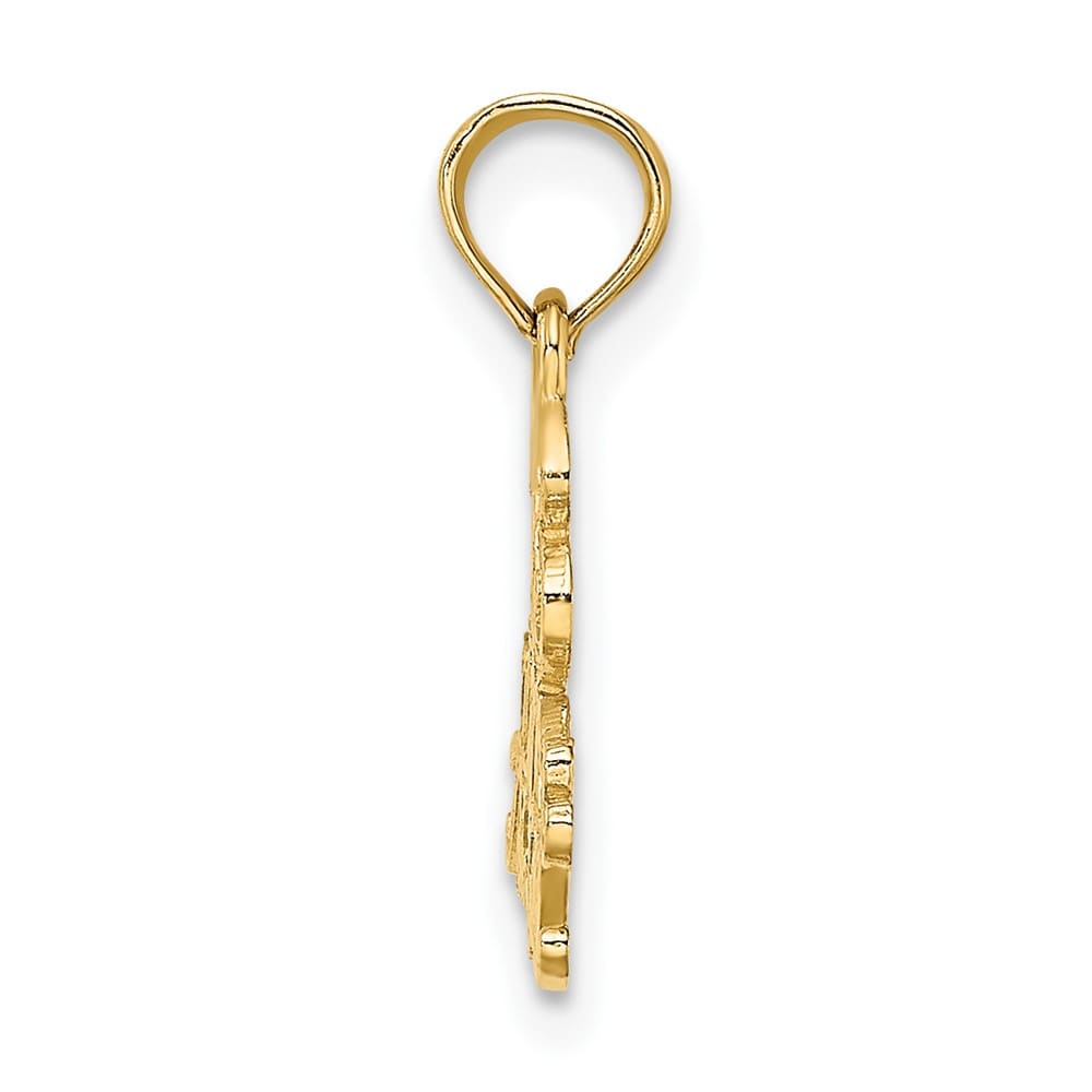 10K Yellow Gold Solid Polished Extra Large 13 at Last Pendant
