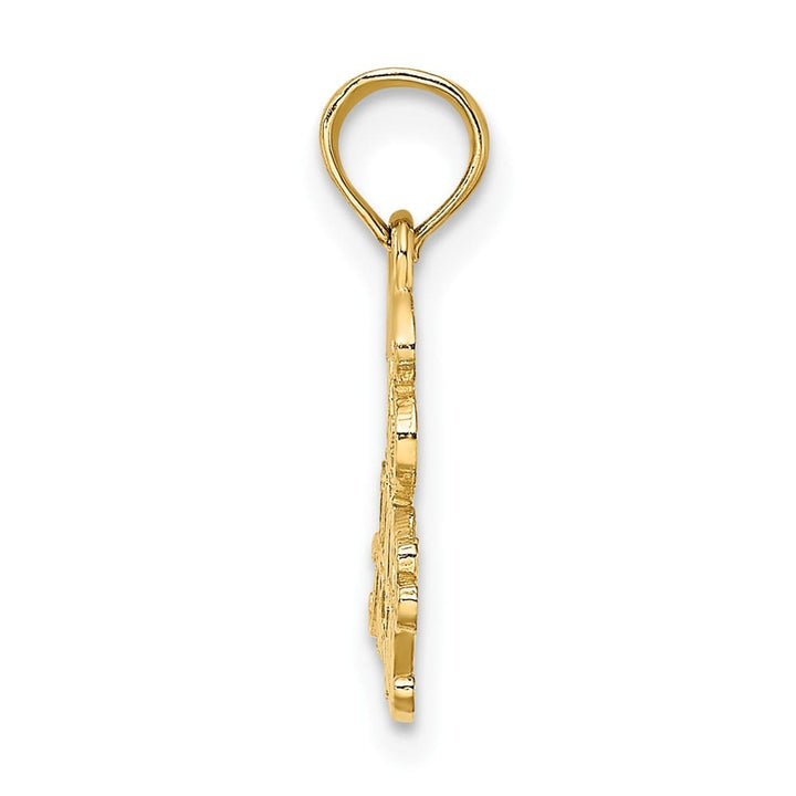10K Yellow Gold Solid Polished Extra Large 13 at Last Pendant