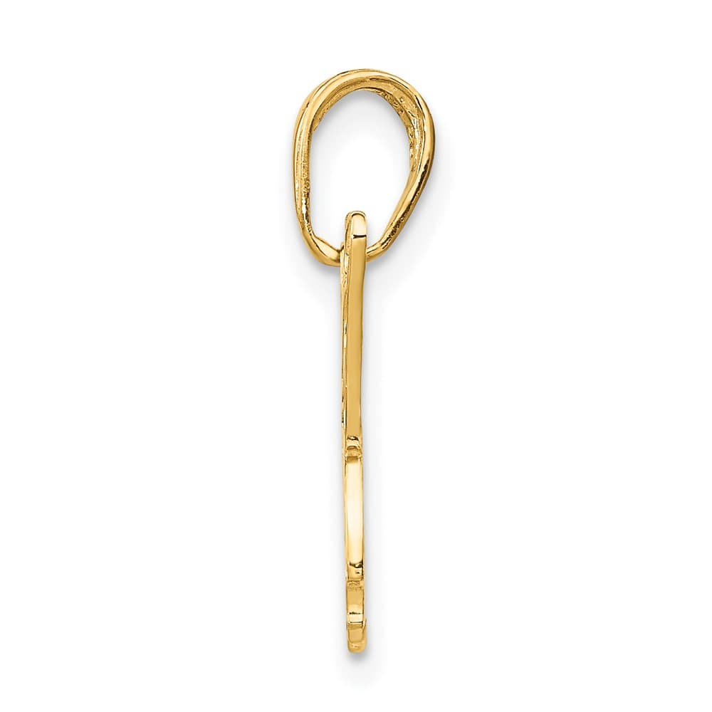 10K Yellow Gold Solid Polished Extra Large Butterfly Cut-out Pendant