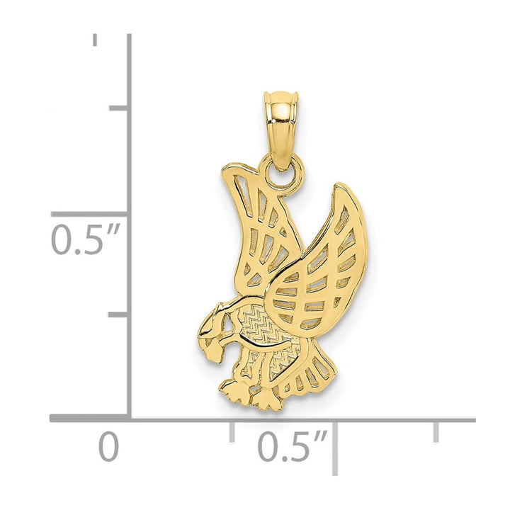 10K Yellow Gold Solid Polished Extra Large Eagle Charm