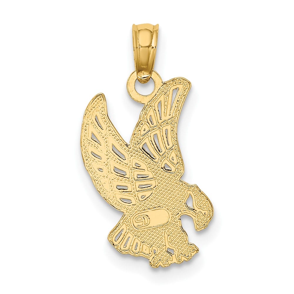 10K Yellow Gold Solid Polished Extra Large Eagle Charm