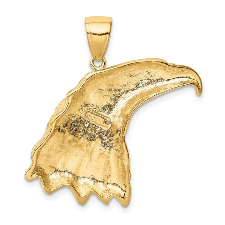 10K Yellow Gold Solid Polished Extra Large Eagle Head Pendant