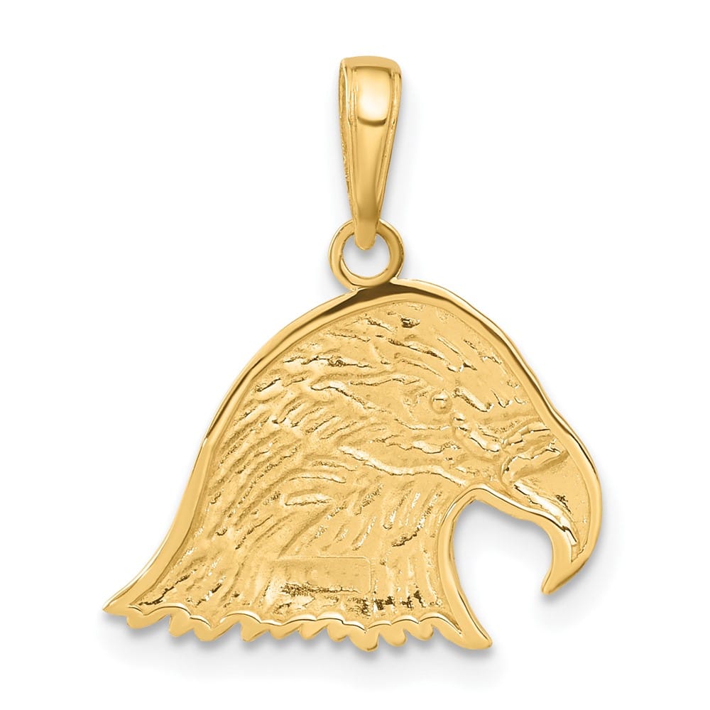 10K Yellow Gold Solid Polished Extra Large Eagle Head Pendant