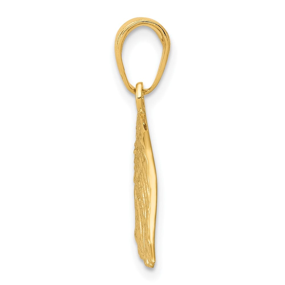 10K Yellow Gold Solid Polished Extra Large Eagle Head Pendant