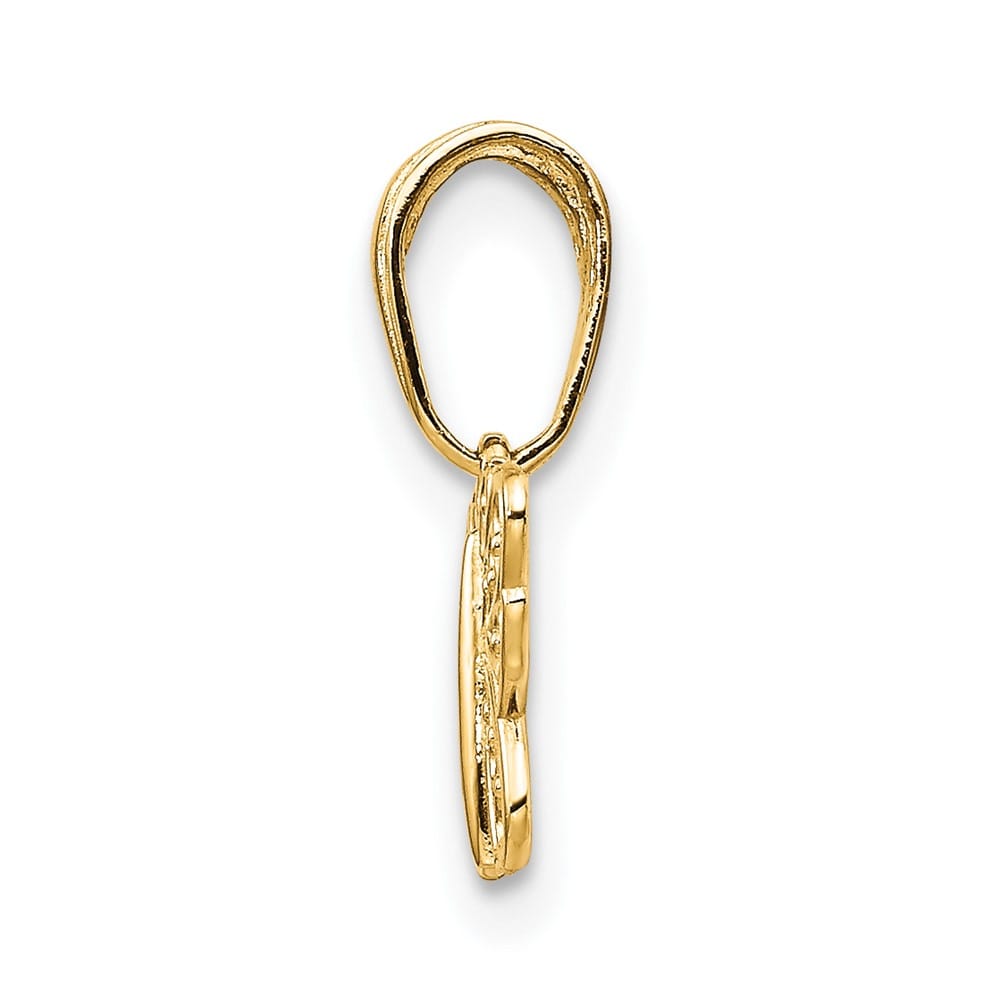 10K Yellow Gold Solid Polished Extra Large Filigree Butterfly Charm