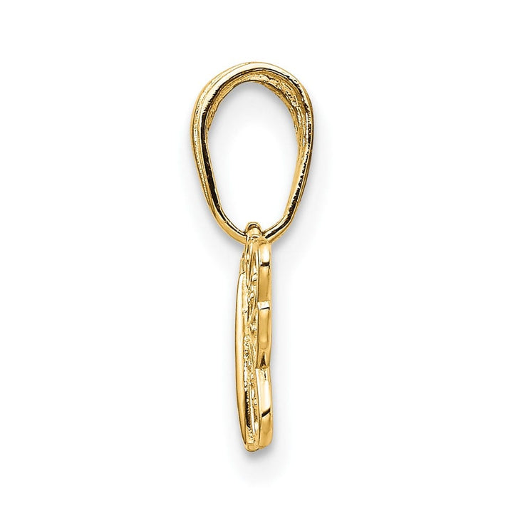 10K Yellow Gold Solid Polished Extra Large Filigree Butterfly Charm
