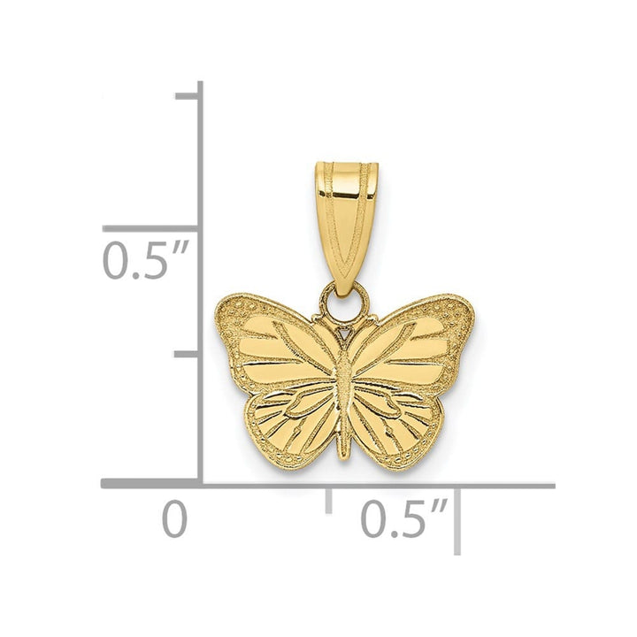 10K Yellow Gold Solid Polished Extra Large Laser Cut Butterfly Charm