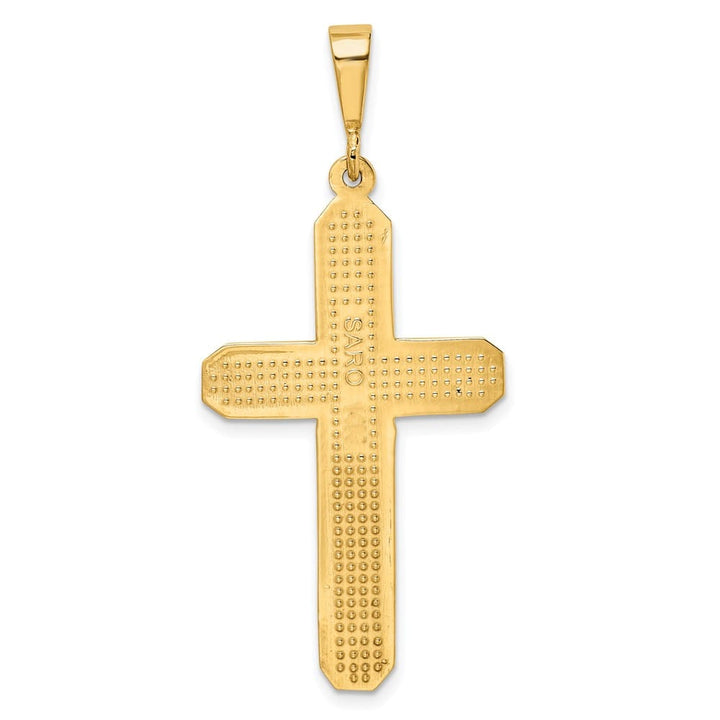 10K Yellow Gold Solid Polished Extra Large Latin Cross Pendant