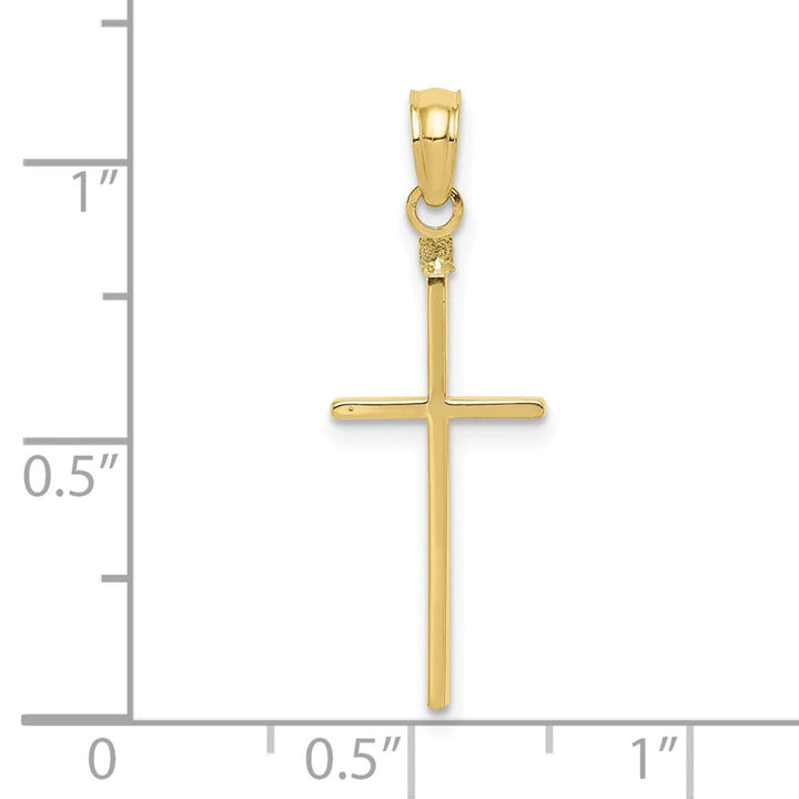 10K Yellow Gold Solid Polished Extra Large Latin Cross Pendant