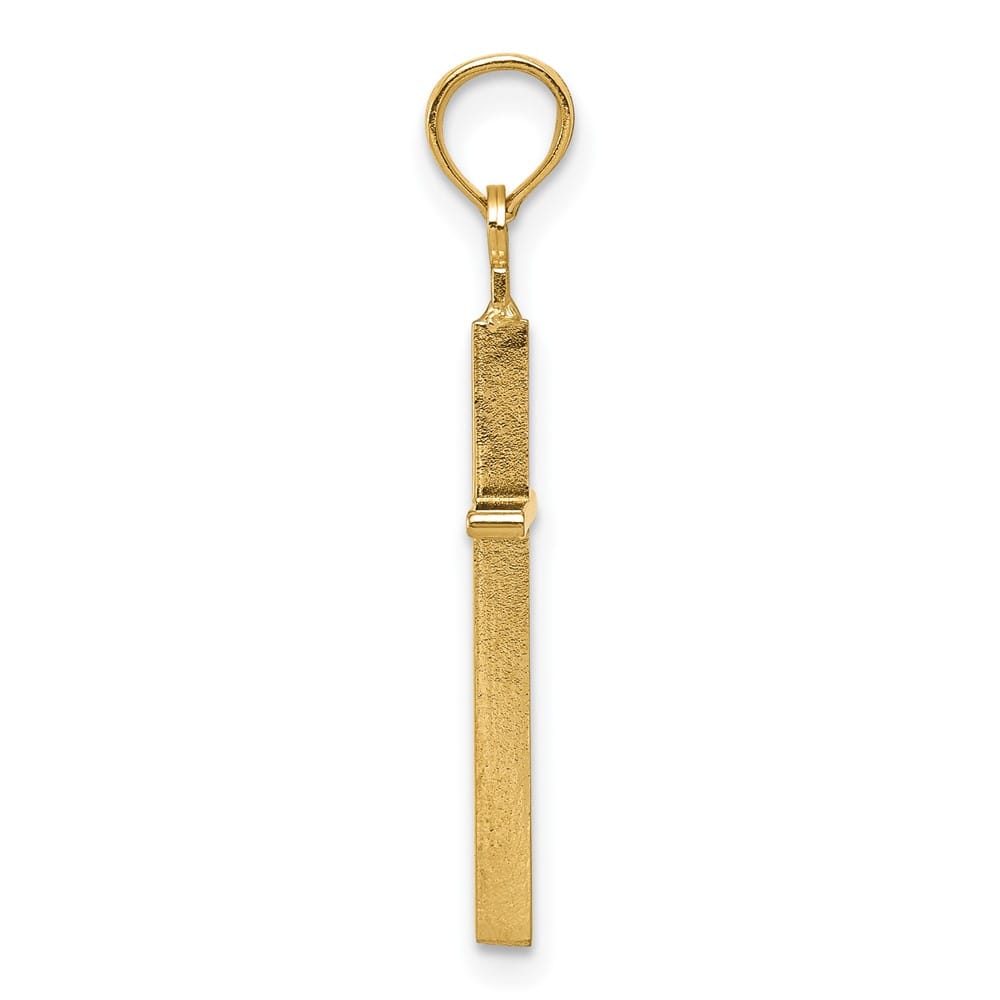 10K Yellow Gold Solid Polished Extra Large Latin Cross Pendant