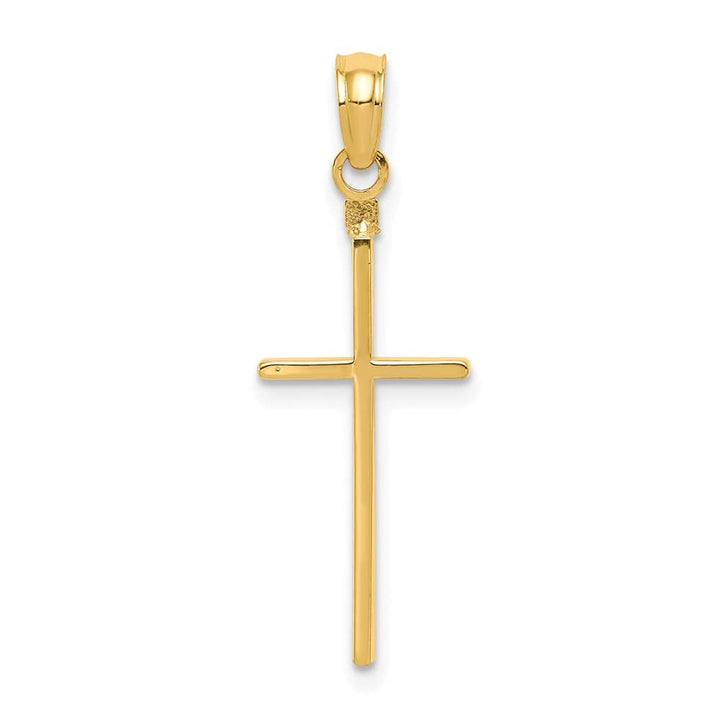 10K Yellow Gold Solid Polished Extra Large Latin Cross Pendant