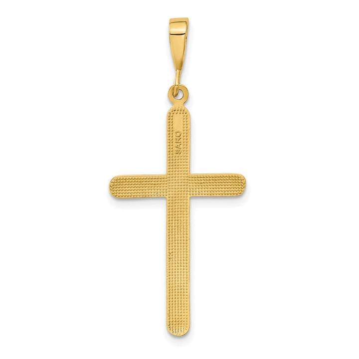 10K Yellow Gold Solid Polished Extra Large Latin Cross Pendant