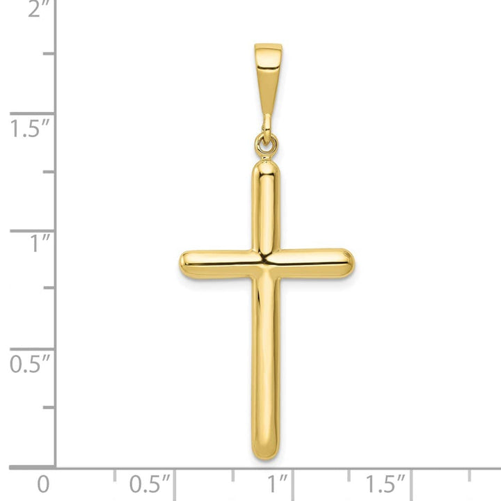 10K Yellow Gold Solid Polished Extra Large Latin Cross Pendant