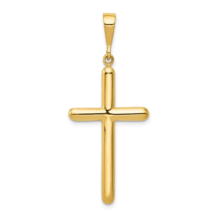 10K Yellow Gold Solid Polished Extra Large Latin Cross Pendant