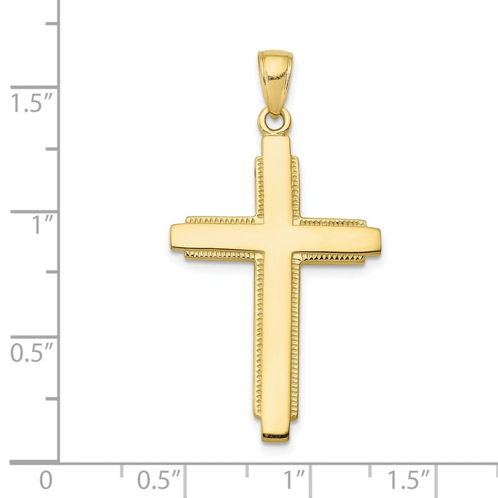 10K Yellow Gold Solid Polished Extra Large Latin Cross Pendant