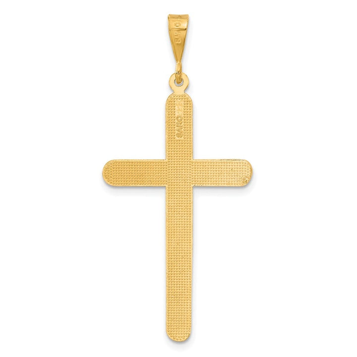 10K Yellow Gold Solid Polished Extra Large Latin Cross Pendant