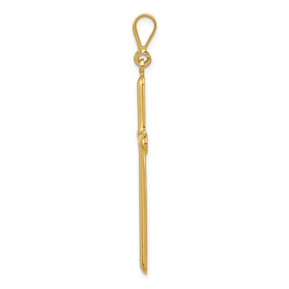 10K Yellow Gold Solid Polished Extra Large Latin Cross Pendant