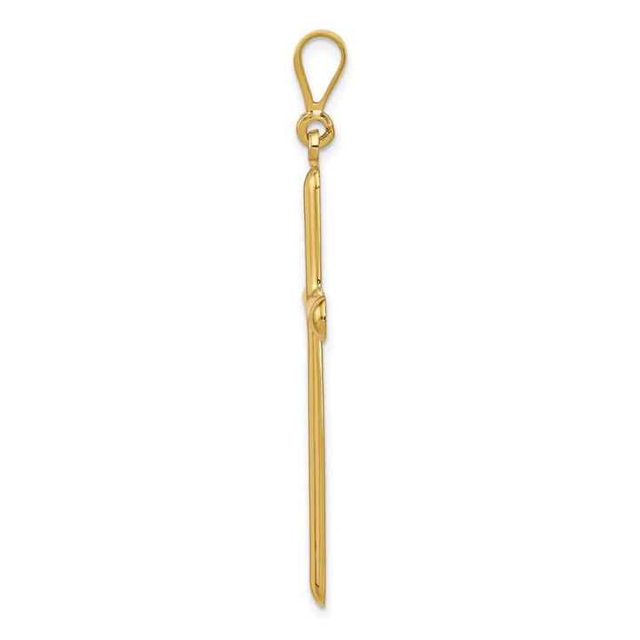 10K Yellow Gold Solid Polished Extra Large Latin Cross Pendant
