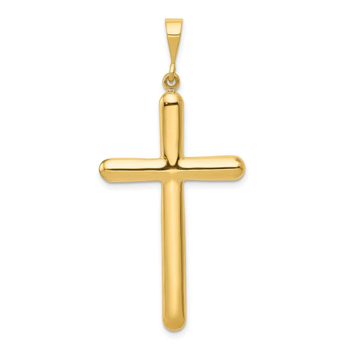 10K Yellow Gold Solid Polished Extra Large Latin Cross Pendant