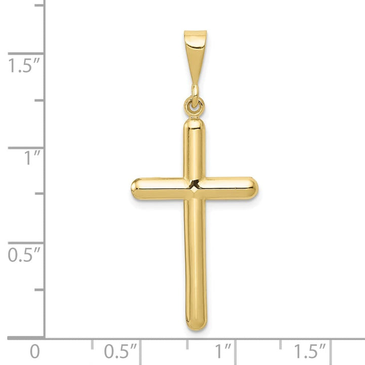10K Yellow Gold Solid Polished Extra Large Latin Cross Pendant