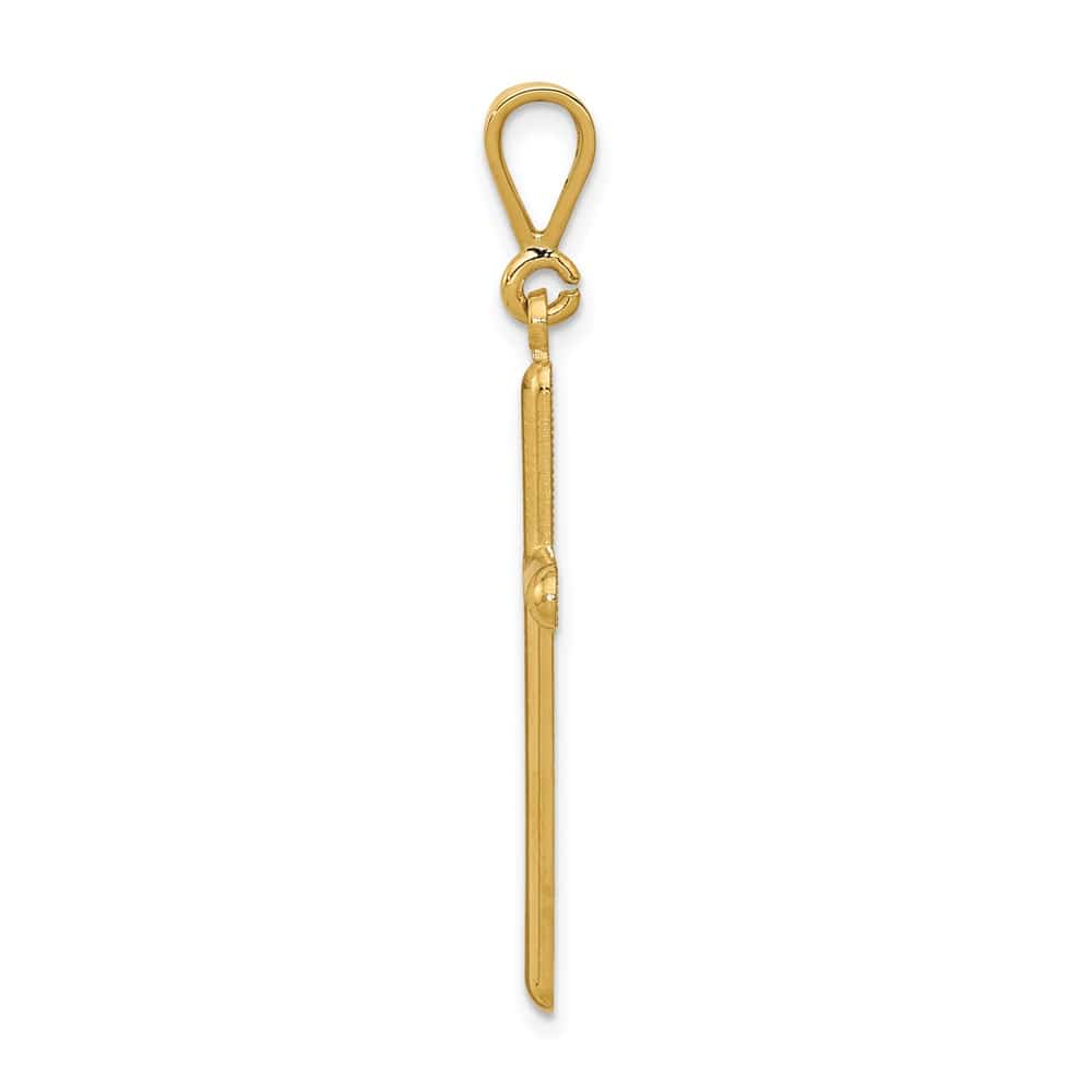 10K Yellow Gold Solid Polished Extra Large Latin Cross Pendant