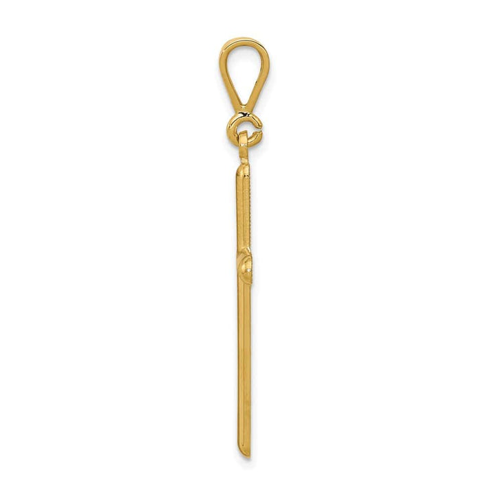 10K Yellow Gold Solid Polished Extra Large Latin Cross Pendant