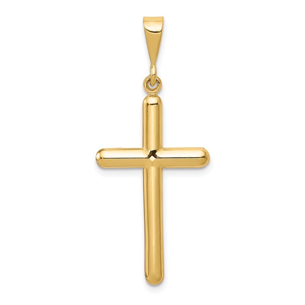 10K Yellow Gold Solid Polished Extra Large Latin Cross Pendant